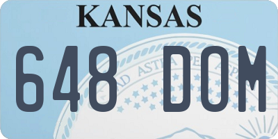 KS license plate 648DOM