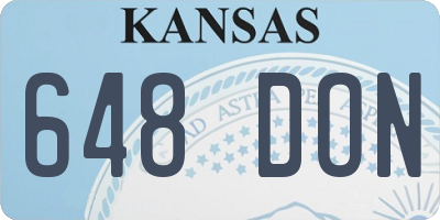 KS license plate 648DON