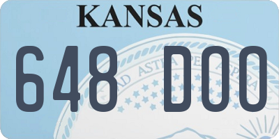 KS license plate 648DOO