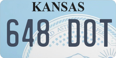 KS license plate 648DOT