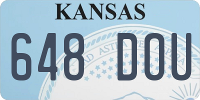 KS license plate 648DOU