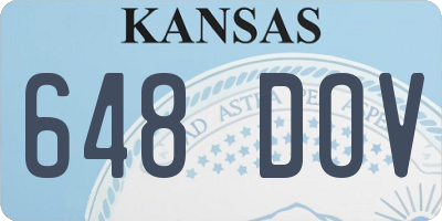 KS license plate 648DOV