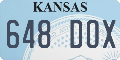 KS license plate 648DOX