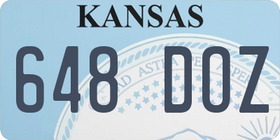 KS license plate 648DOZ
