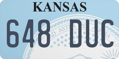KS license plate 648DUC