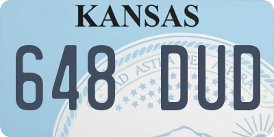 KS license plate 648DUD