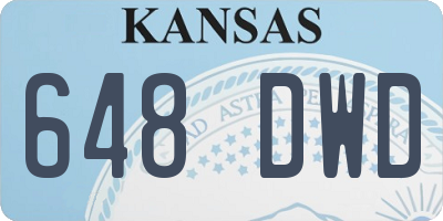 KS license plate 648DWD