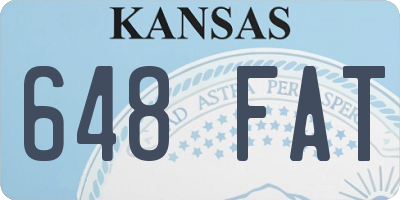 KS license plate 648FAT