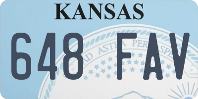 KS license plate 648FAV
