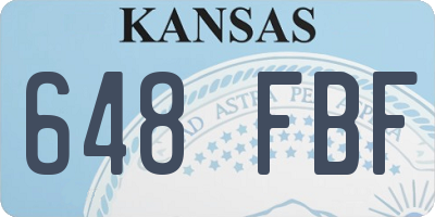 KS license plate 648FBF