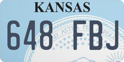 KS license plate 648FBJ