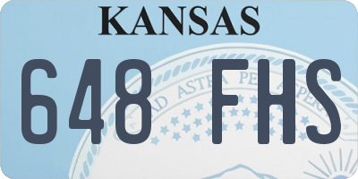 KS license plate 648FHS