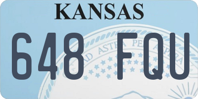 KS license plate 648FQU