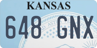 KS license plate 648GNX