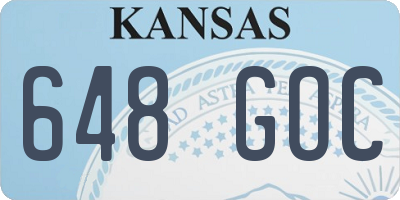 KS license plate 648GOC