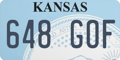 KS license plate 648GOF