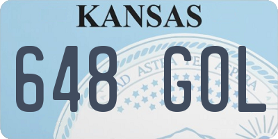 KS license plate 648GOL