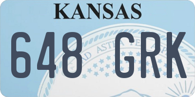 KS license plate 648GRK