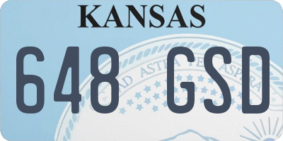 KS license plate 648GSD