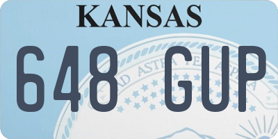 KS license plate 648GUP