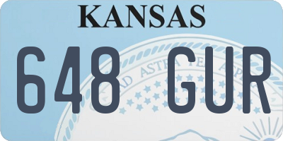 KS license plate 648GUR