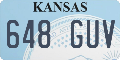 KS license plate 648GUV