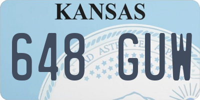 KS license plate 648GUW