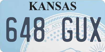 KS license plate 648GUX