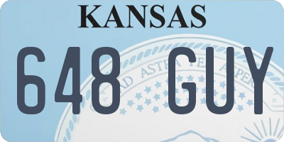 KS license plate 648GUY
