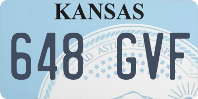 KS license plate 648GVF