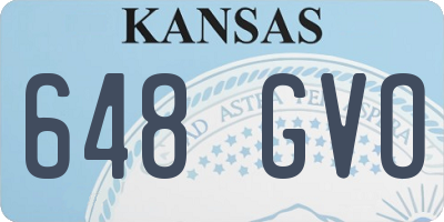 KS license plate 648GVO