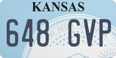 KS license plate 648GVP