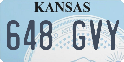 KS license plate 648GVY