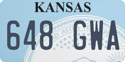 KS license plate 648GWA