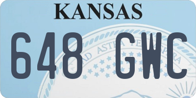 KS license plate 648GWC
