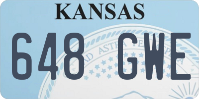 KS license plate 648GWE