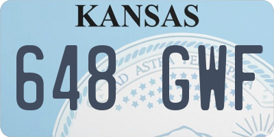 KS license plate 648GWF