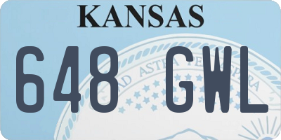 KS license plate 648GWL