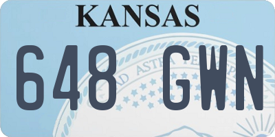 KS license plate 648GWN