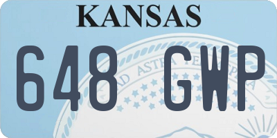 KS license plate 648GWP