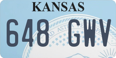 KS license plate 648GWV
