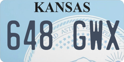 KS license plate 648GWX