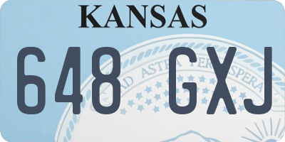 KS license plate 648GXJ