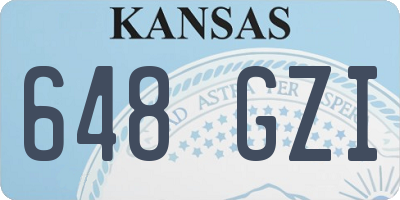 KS license plate 648GZI