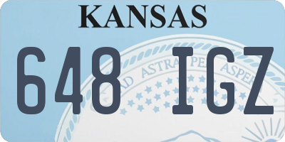 KS license plate 648IGZ