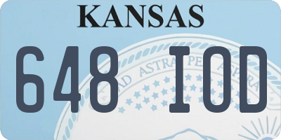 KS license plate 648IOD