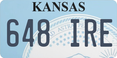 KS license plate 648IRE