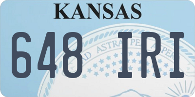 KS license plate 648IRI