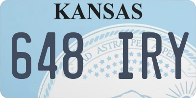 KS license plate 648IRY