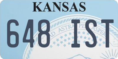 KS license plate 648IST